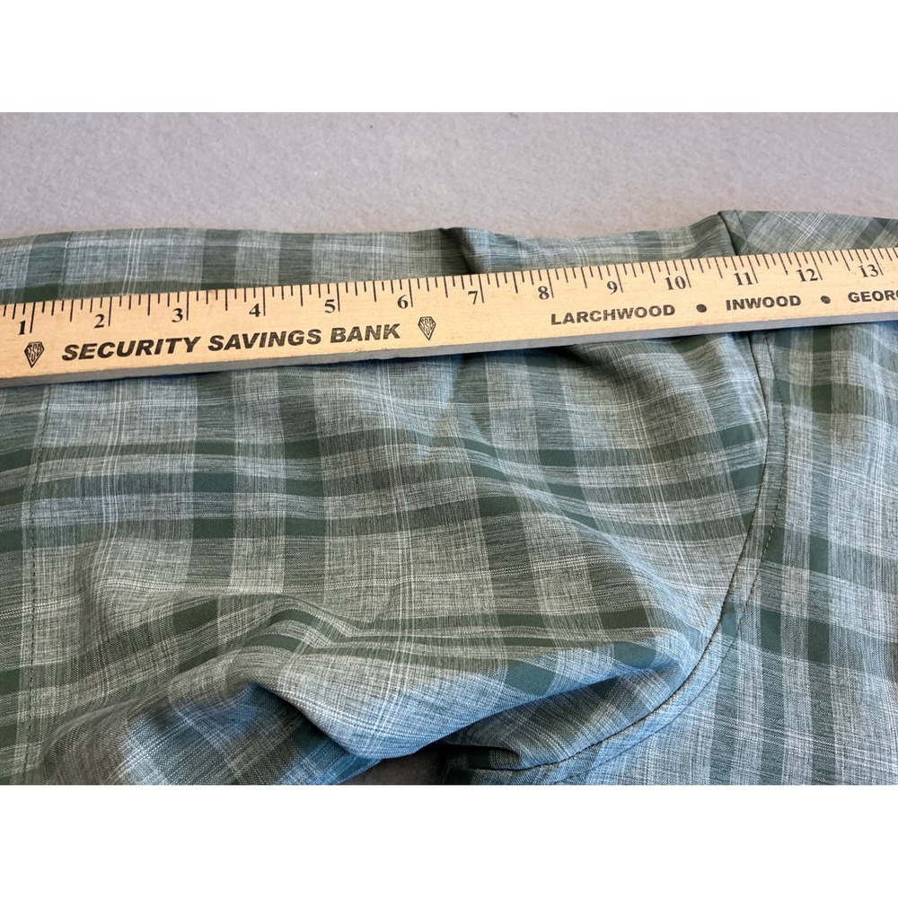 Orvis Short Sleeve Button Down Shirt Green Plaid Hiking Outdoor XXL Classic Fit - Picture 9 of 14